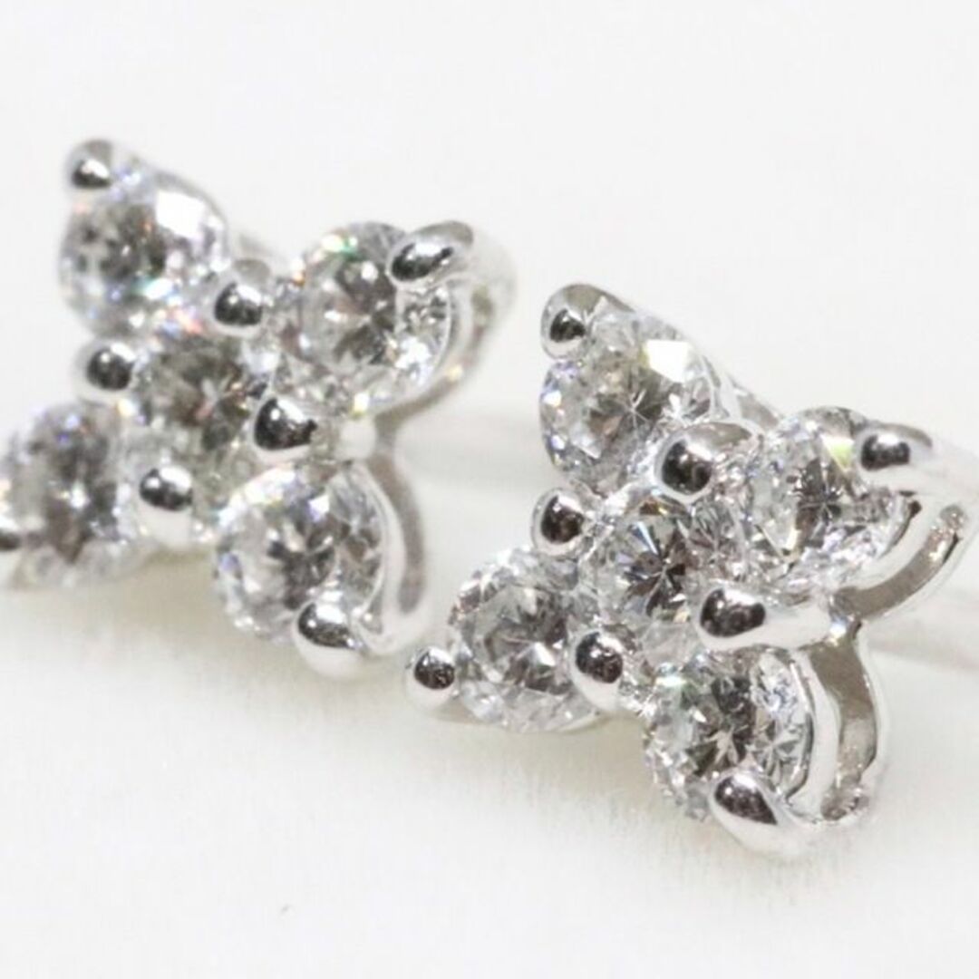 美品 ポンテヴェキオ ダイヤフラワーフープピアス D1.0ct