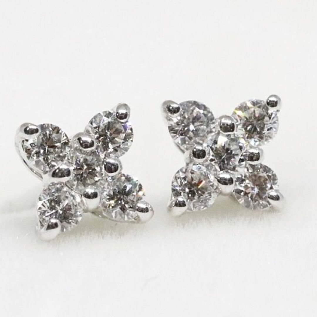 美品 ポンテヴェキオ ダイヤフラワーフープピアス D1.0ct