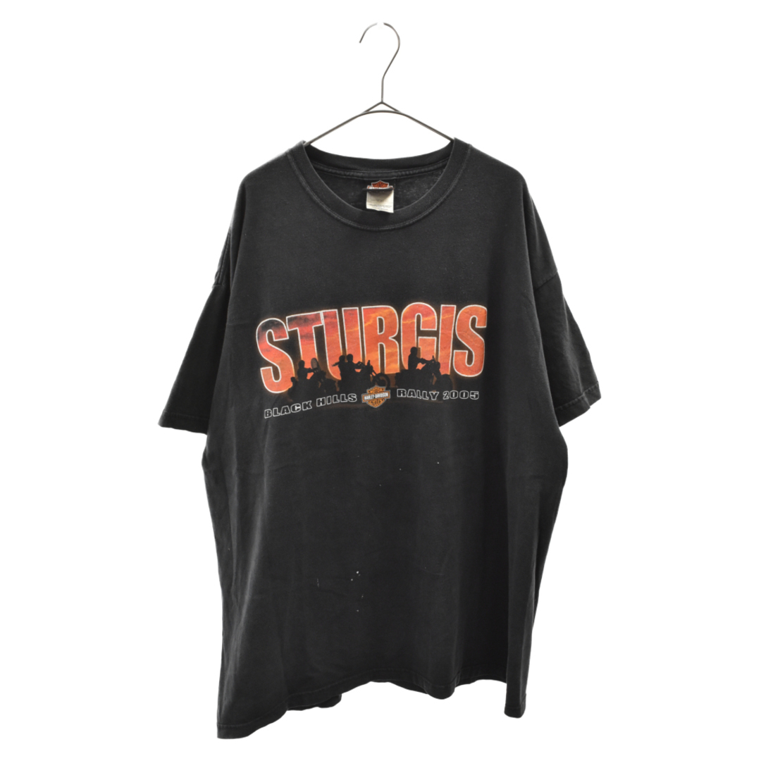 VINTAGE ヴィンテージ Harley-Davidson STRGIS ハーレーダビットソン 2005年製 ロゴプリント半袖Tシャツ カットソー ブラック