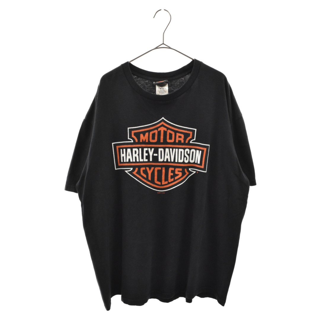 VINTAGE ヴィンテージ Harley-Davidson BIKETOWN ハーレーダビッドソン ロゴプリント半袖Tシャツカットソー ブラック
