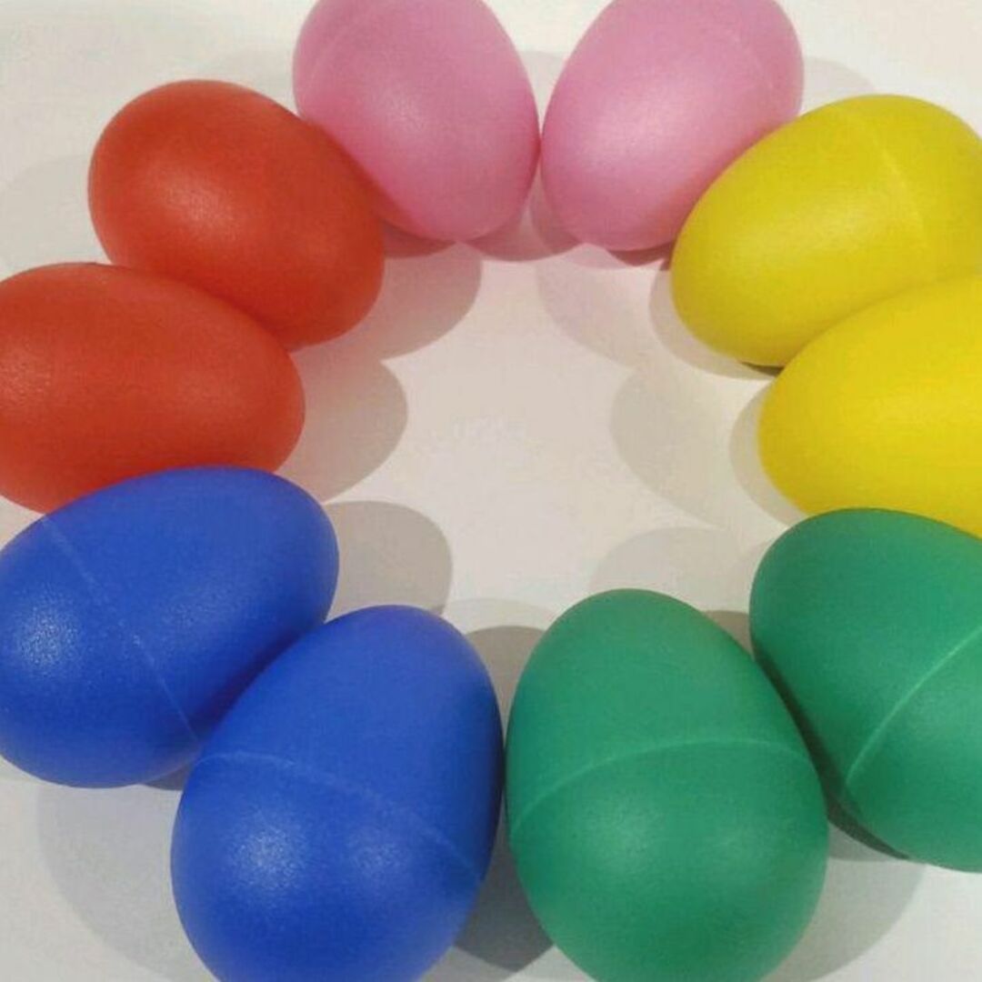 エッグシェーカー 5色 10個セット 卵 マラカス　楽器　パーカッション　リズム キッズ/ベビー/マタニティのおもちゃ(楽器のおもちゃ)の商品写真