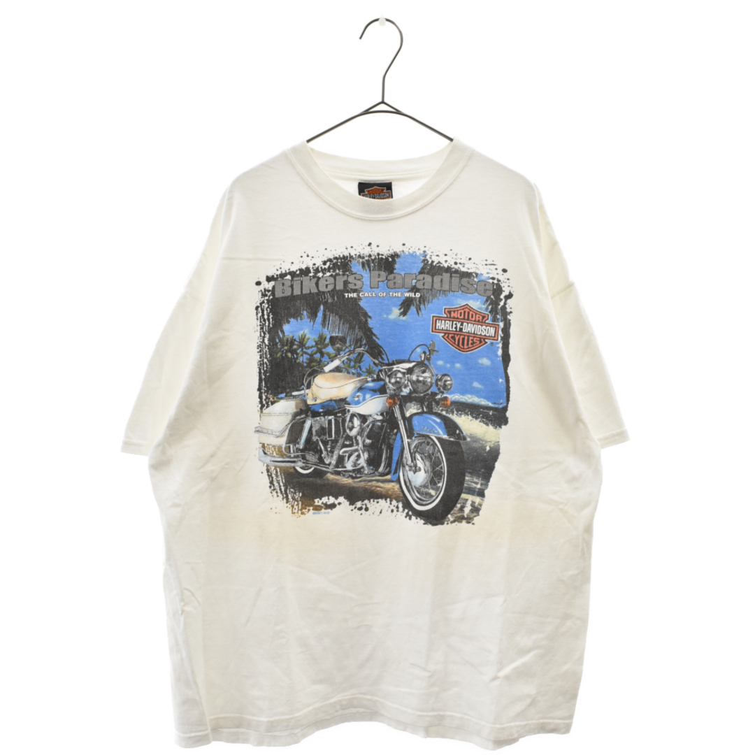 VINTAGE ヴィンテージ 00s Harley-Davidson Bikers Paradise バイクプリント半袖Tシャツ カットソー ホワイト