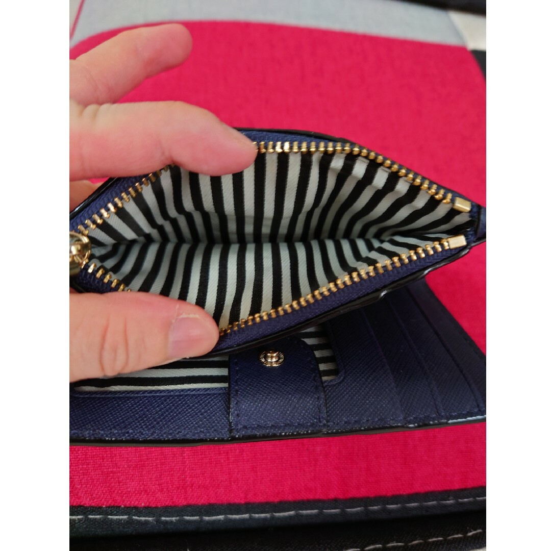 kate spade　ストライプ　財布