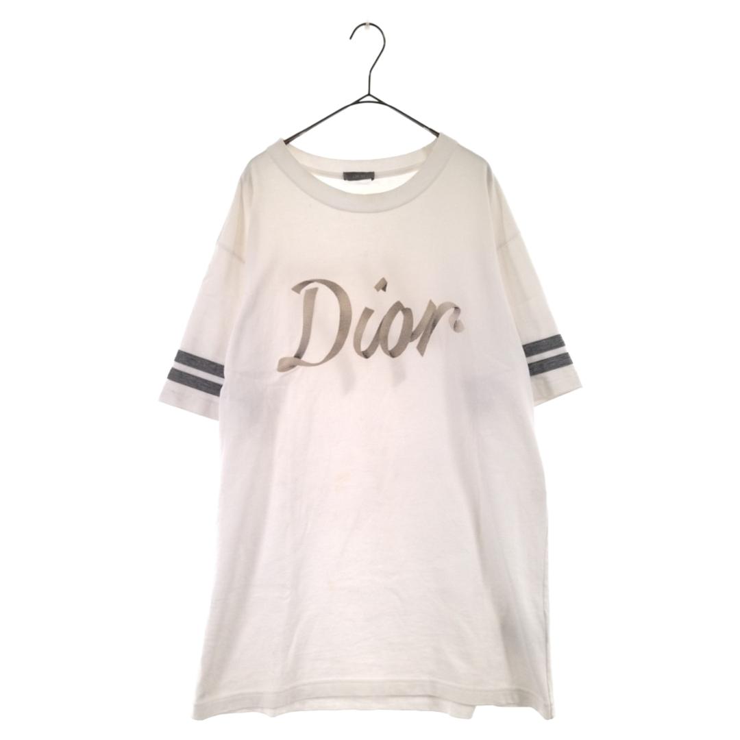 DIOR ディオール 22SS COMPACT COTTON TEE S/S 293J659A0554 フットボールロゴ刺繍オーバーサイズ半袖Tシャツ カットソーホワイト