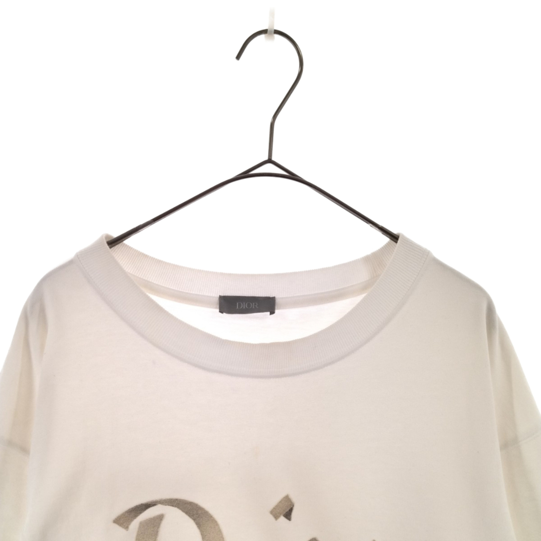 DIOR ディオール 22SS COMPACT COTTON TEE S/S 293J659A0554 フットボールロゴ刺繍オーバーサイズ半袖Tシャツ  カットソーホワイト