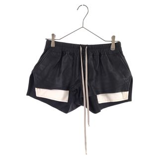 リックオウエンス(Rick Owens)のRick Owens リックオウエンス Peached Lambskin Boxer RP01C5316-LLP ドローストリング ショートパンツ ブラック レディース(ショートパンツ)