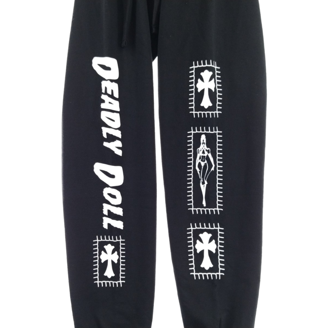 CHROME HEARTS クロムハーツ ×Deadly Doll Miami Limited Sweat Pants デッドリードール マイアミリミテッドスウェットパンツ ロゴプリント 裏起毛 マイアミ限定 ブラック 5