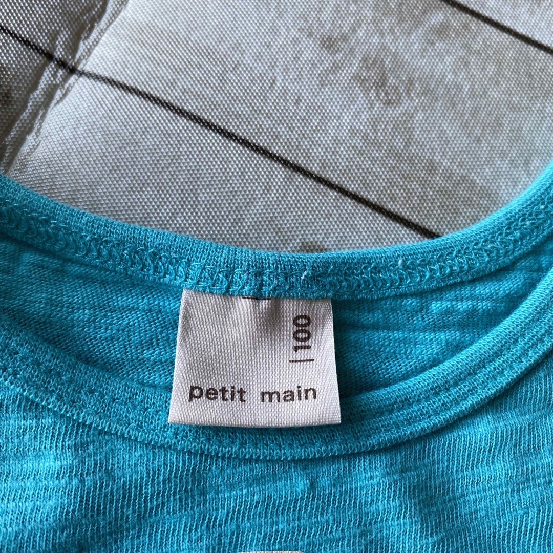 petit main(プティマイン)のpetit main だまし絵 Tシャツ チュニック 100cm キッズ/ベビー/マタニティのキッズ服女の子用(90cm~)(Tシャツ/カットソー)の商品写真