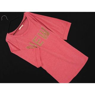オペーク(OPAQUE)のOPAQUE オペーク NEW スタッズ Tシャツ sizeL/ピンク ■◆ レディース(Tシャツ(長袖/七分))