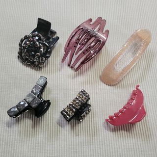 まとめ売り【ヘアクリップ】６個セット+おまけ２個(バレッタ/ヘアクリップ)