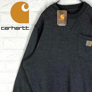 カーハート(carhartt)のカーハート 未使用タグ付き スウェット 裏起毛トレーナー 刺繡ロゴ グレー(スウェット)