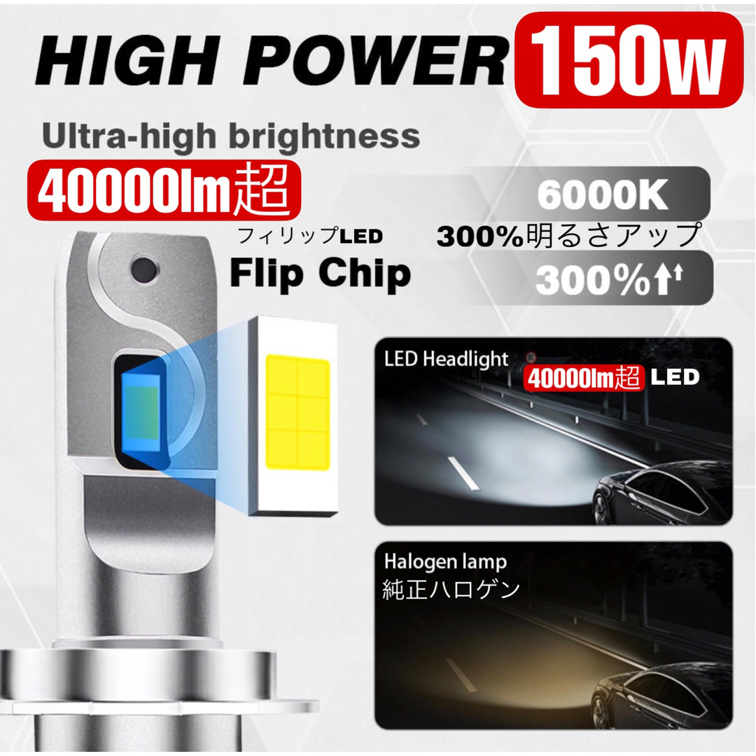 最新最強超極光LEDヘッドライト　ハイビーム　hb3 40000lm超 2