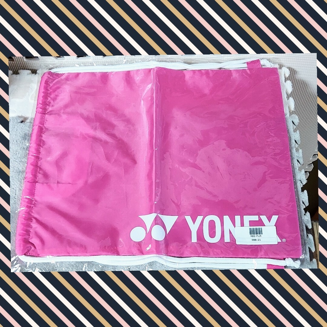 YONEX(ヨネックス)のYONEX 新品 非売品 レア 軽量 ビッグロゴ シンプル ナップサック バッグ レディースのバッグ(リュック/バックパック)の商品写真