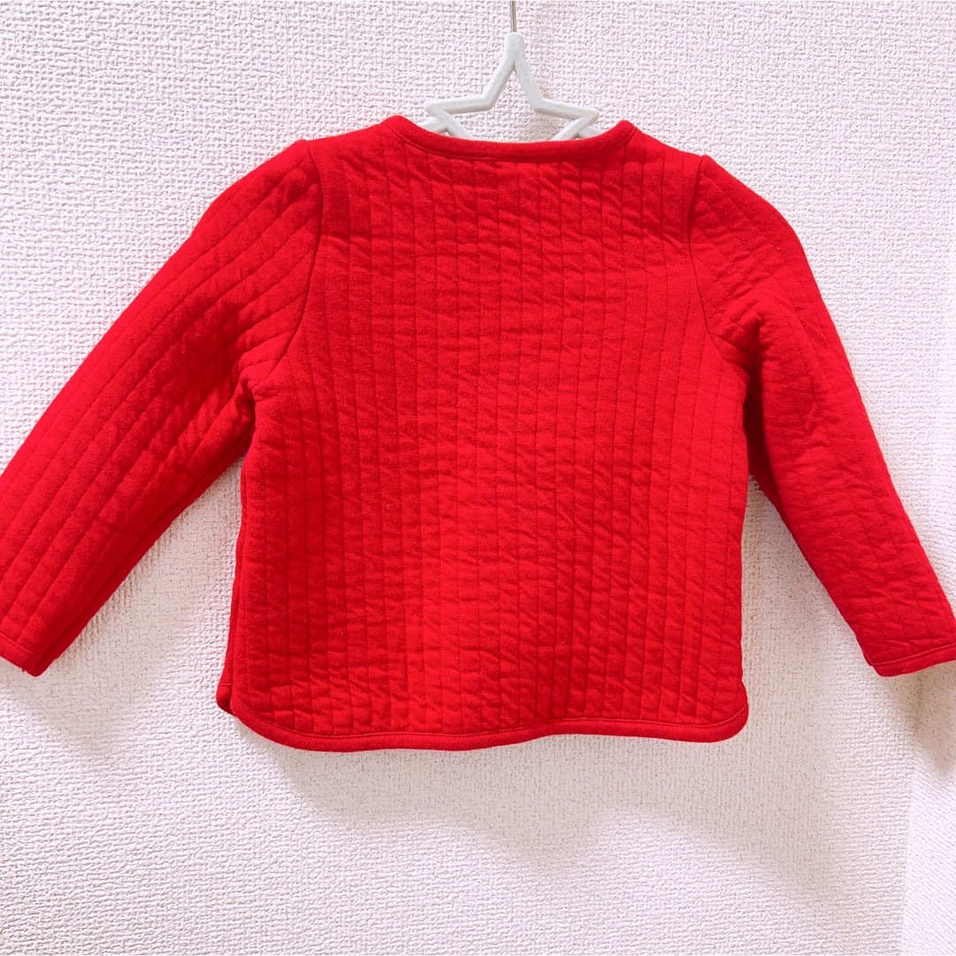 PETIT BATEAU(プチバトー)の赤カーディガン🎀 キッズ/ベビー/マタニティのベビー服(~85cm)(カーディガン/ボレロ)の商品写真
