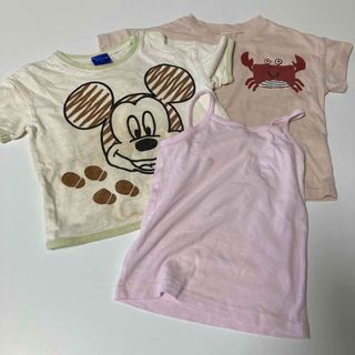 ニシマツヤ(西松屋)の【〜7/31まで】３点セット　95cm 半袖Tシャツ　肌着キャミソール(Tシャツ/カットソー)