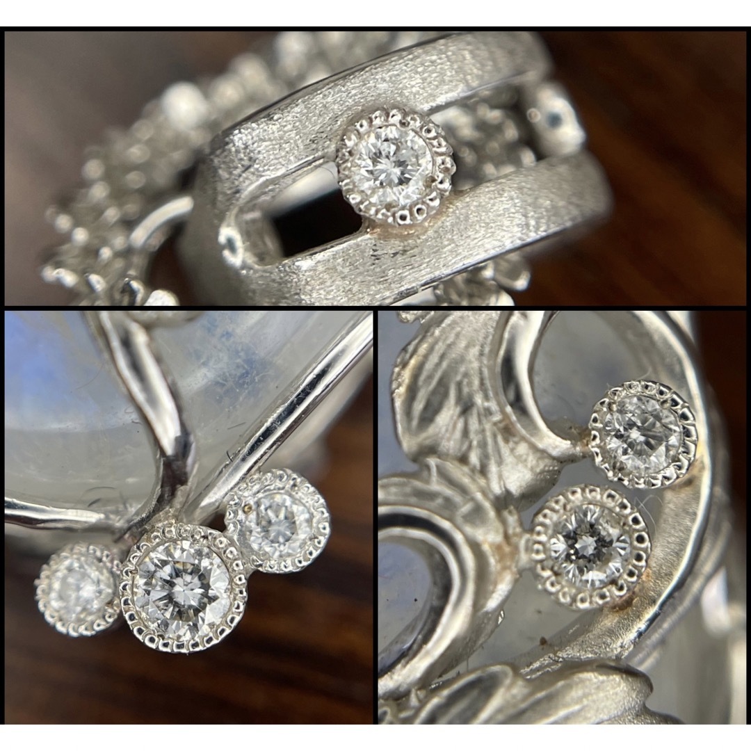魅惑の美✨K18WG 33ct ブルームーンストーン ネックレス アンティーク ...