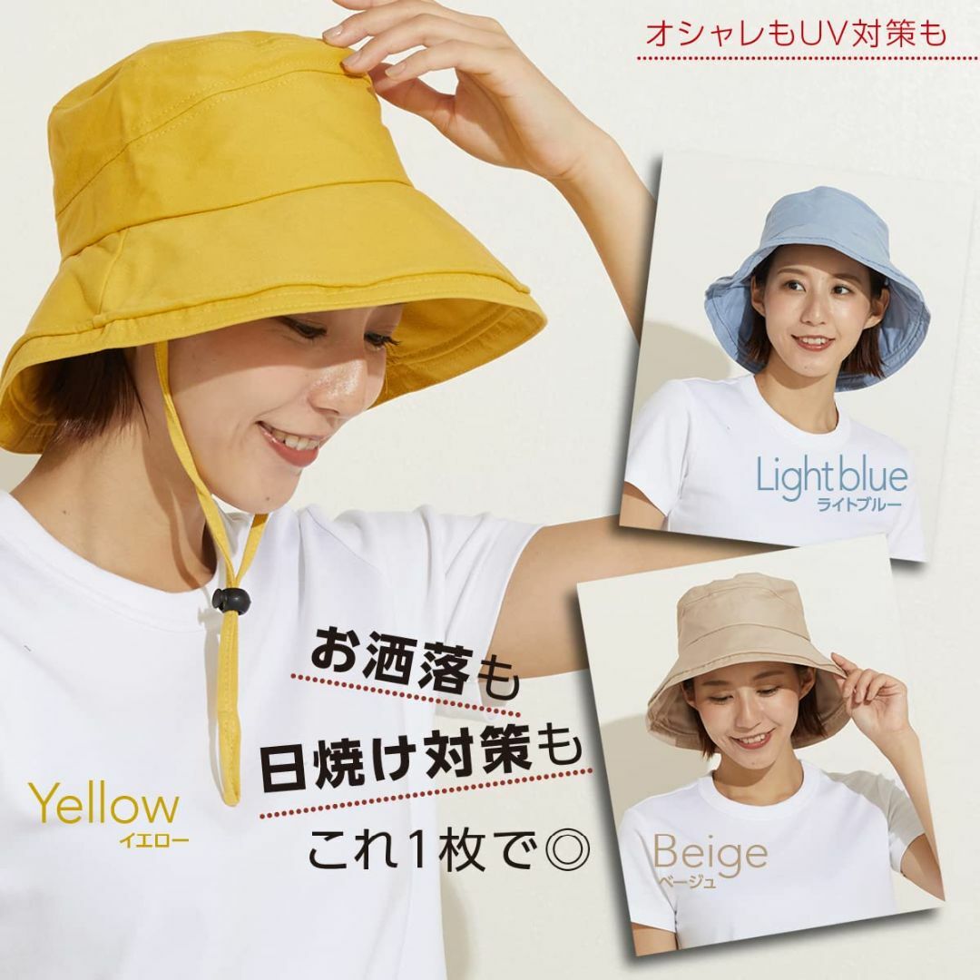 【色: ブラック】mujina UVカット帽子 レディース ハット 日焼け防止 4