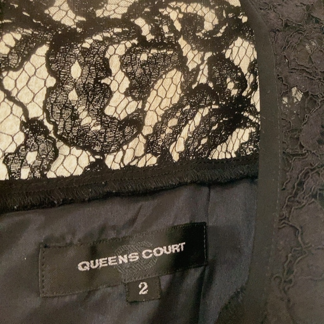 QUEENS COURT(クイーンズコート)のクイーンズコート　ドレス　ひざ丈ワンピース　黒　サイズ2 M S  レディースのワンピース(ひざ丈ワンピース)の商品写真