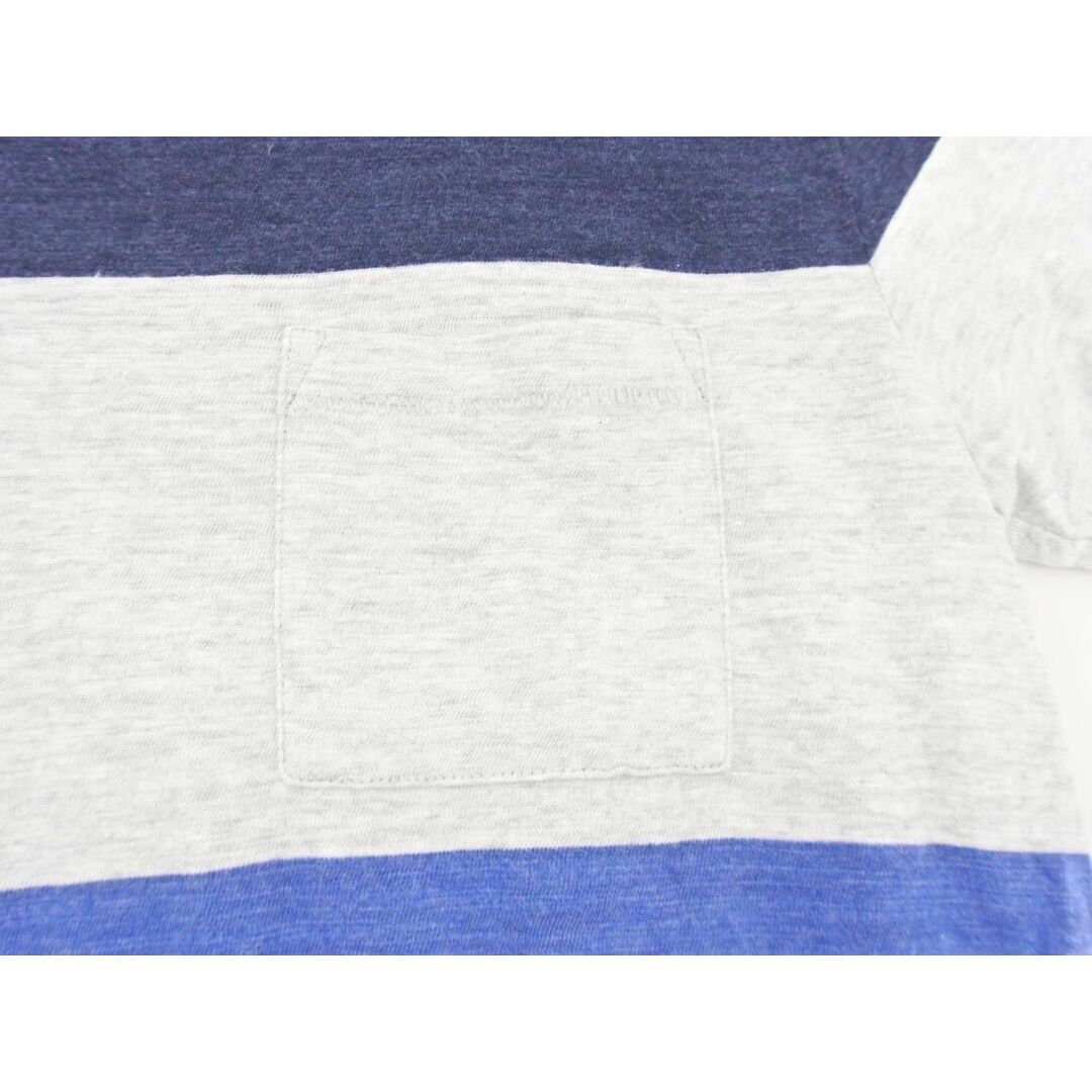 American Eagle(アメリカンイーグル)のAMERICAN EAGLE アメリカンイーグル マルチボーダー ポケット Tシャツ sizeXS/グレーｘ紺 ■◆ メンズ メンズのトップス(Tシャツ/カットソー(半袖/袖なし))の商品写真