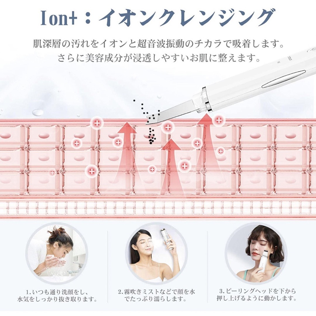 ANLAN ウォーターピーリング C-105 ホワイト スマホ/家電/カメラの美容/健康(フェイスケア/美顔器)の商品写真