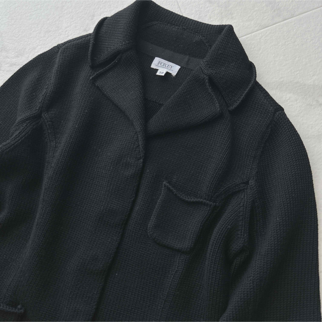 FOXEY BOUTIQUE ニットジャケットカーディガン プレート 大人綺麗め