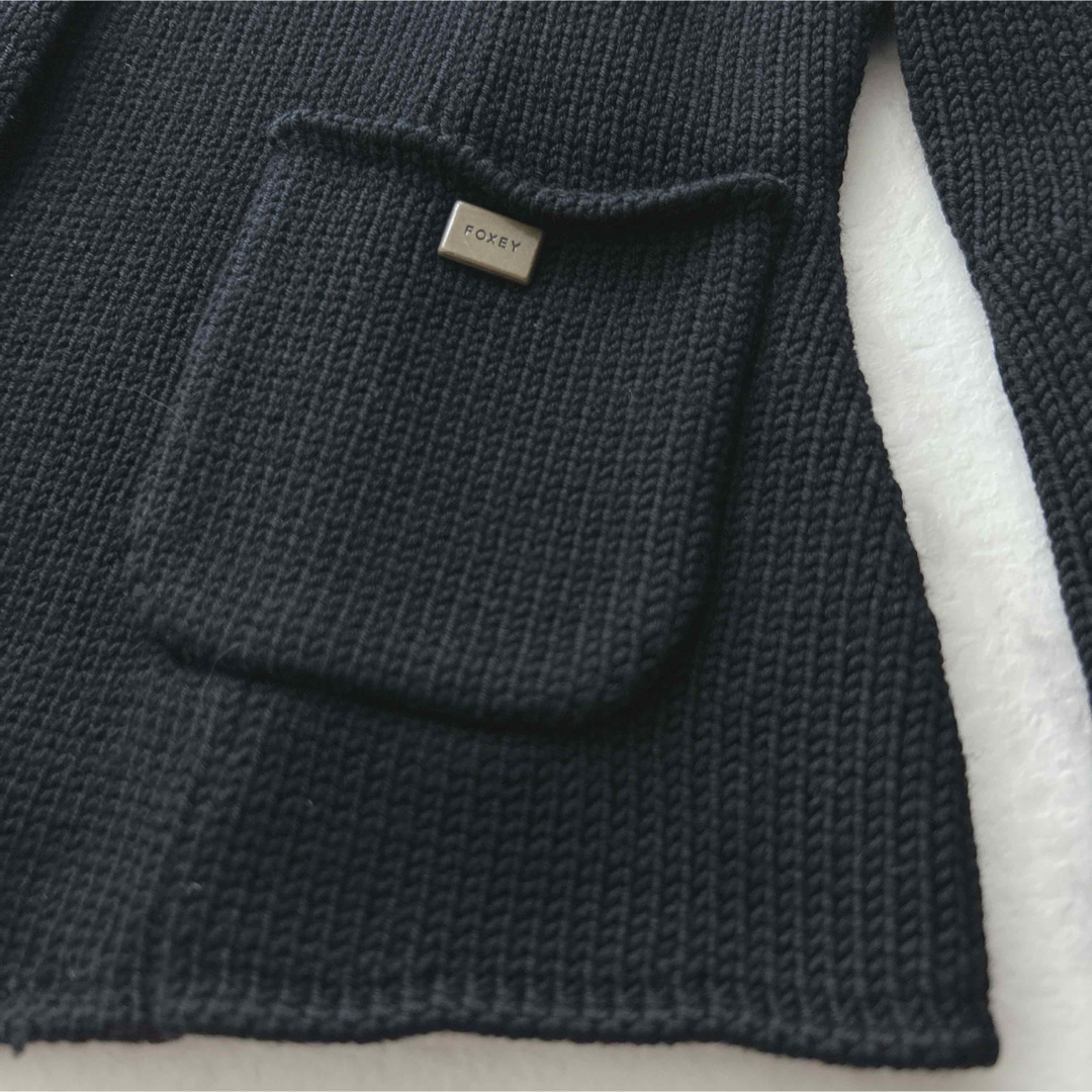 FOXEY BOUTIQUE ニットジャケットカーディガン プレート 大人綺麗め