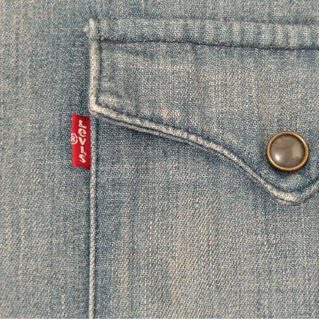 Levi's　デニムシャツ 　Sサイズ　クロスパッチカスタム