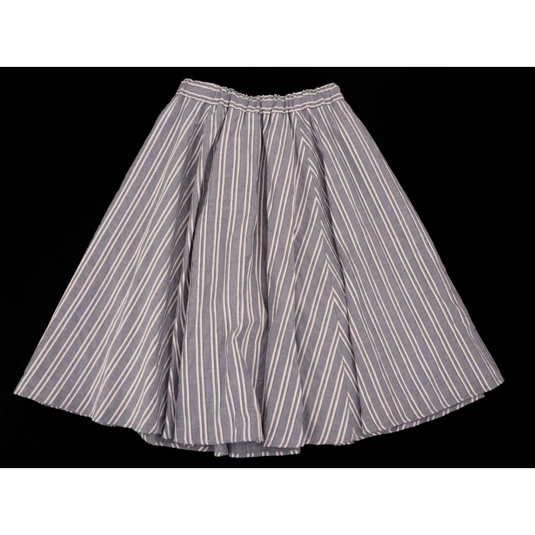 Mila Owen(ミラオーウェン)のMila Owen ミラオーウェン ストライプ フレア スカート size1/白ｘ青 ■◇ レディース レディースのスカート(ロングスカート)の商品写真