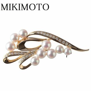 ミキモト(MIKIMOTO)のミキモト ダイヤ パール ブローチ アコヤパール【12305】(ブローチ/コサージュ)