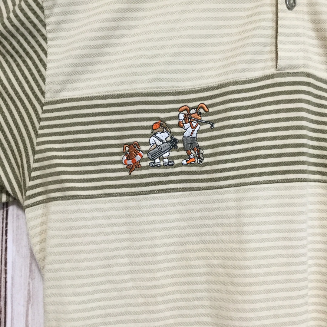 ベンチューリ キャラクター刺繍 半袖ポロシャツ XL ベージュ 5