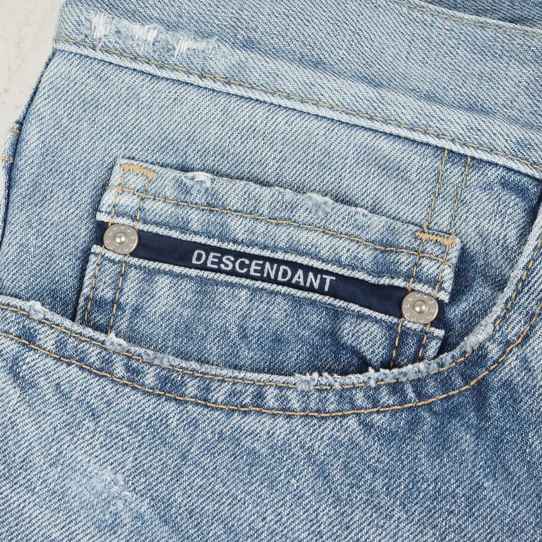 DESCENDANT ディセンダント デニムパンツ サイズ:3 クラッシュリペア 加工 スリム DIN-4 02 TRASH JEANS 19SS インディゴ ボトムス ジーンズ ジーパン 【メンズ】【美品】