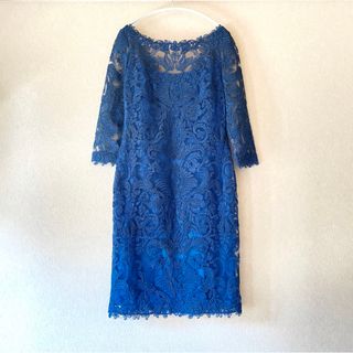 タダシショウジ(TADASHI SHOJI)のTADASHI SHOJI コードレース 七分袖 ワンピース US2(ひざ丈ワンピース)