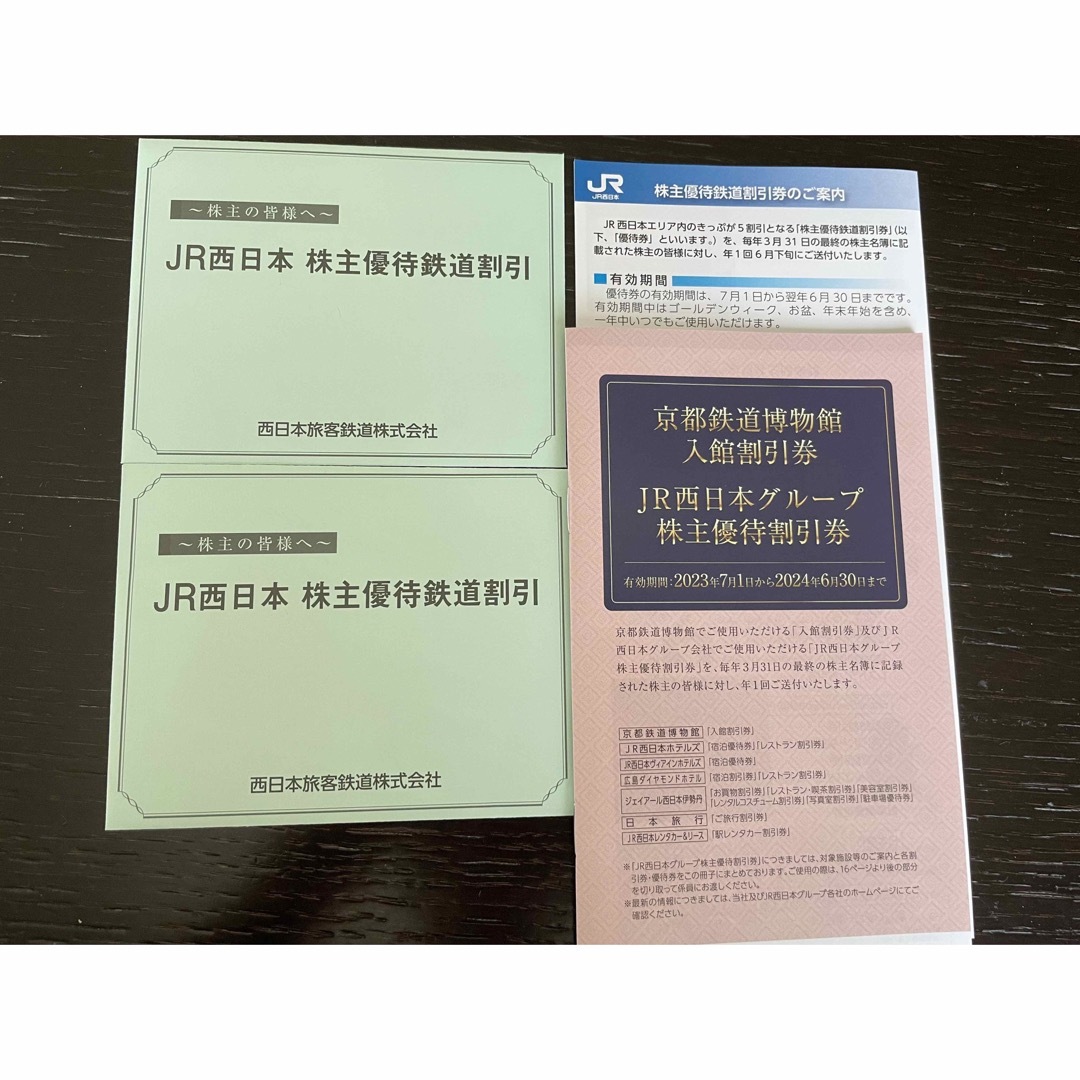 匿名配送　JR西日本　株主優待  鉄道割引券