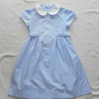 ファミリア90　水色ストライプワンピース②キッズ服女の子用(90cm~)