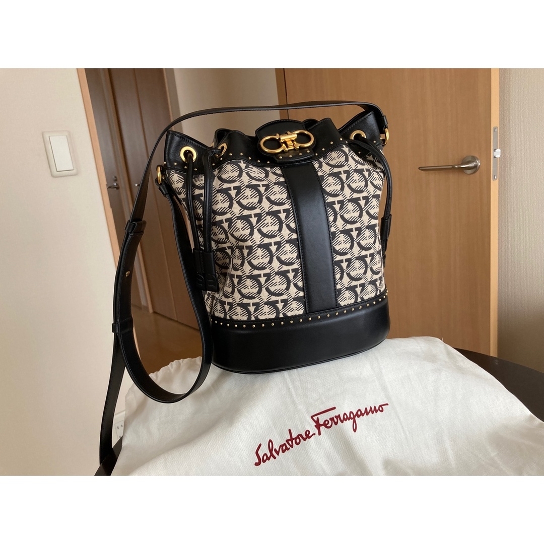 Salvatore Ferragamo(サルヴァトーレフェラガモ)の極美品⭐︎サルバトーレフェラガモ　巾着　ショルダーバッグ レディースのバッグ(ショルダーバッグ)の商品写真