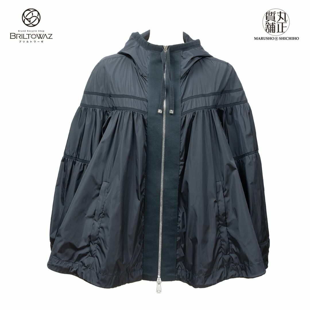 モンクレール LAPIS ナイロンブルゾン 2018SS 黒 ＃1（38/Sサイズ程度）ギャザー カジュアル MONCLER レディース スモール USED【ブリルトワーゼ】【丸正質舗】【質屋】（M211681)