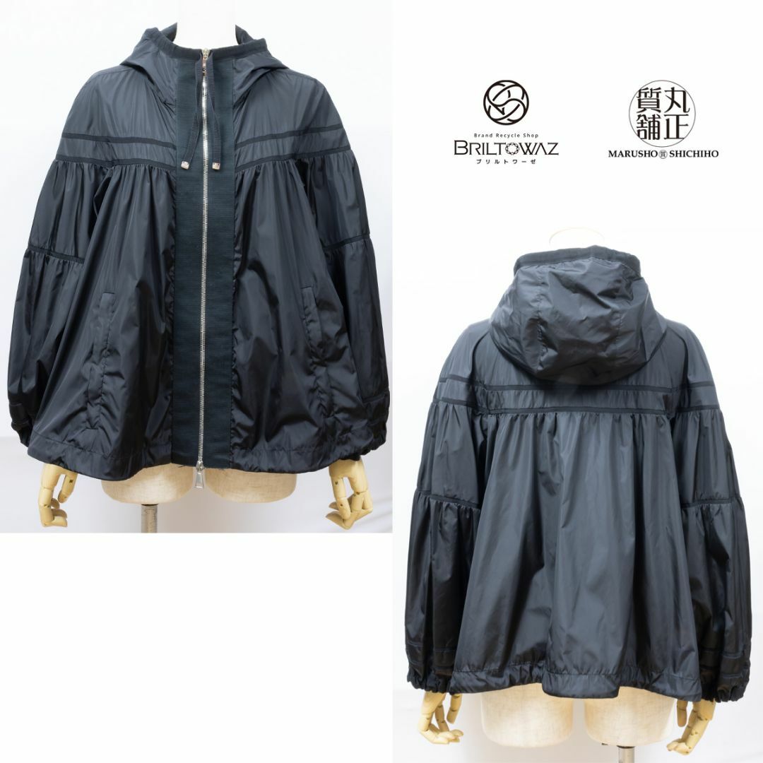 モンクレール LAPIS ナイロンブルゾン 2018SS 黒 ＃1（38/Sサイズ程度）ギャザー カジュアル MONCLER レディース スモール USED【ブリルトワーゼ】【丸正質舗】【質屋】（M211681)