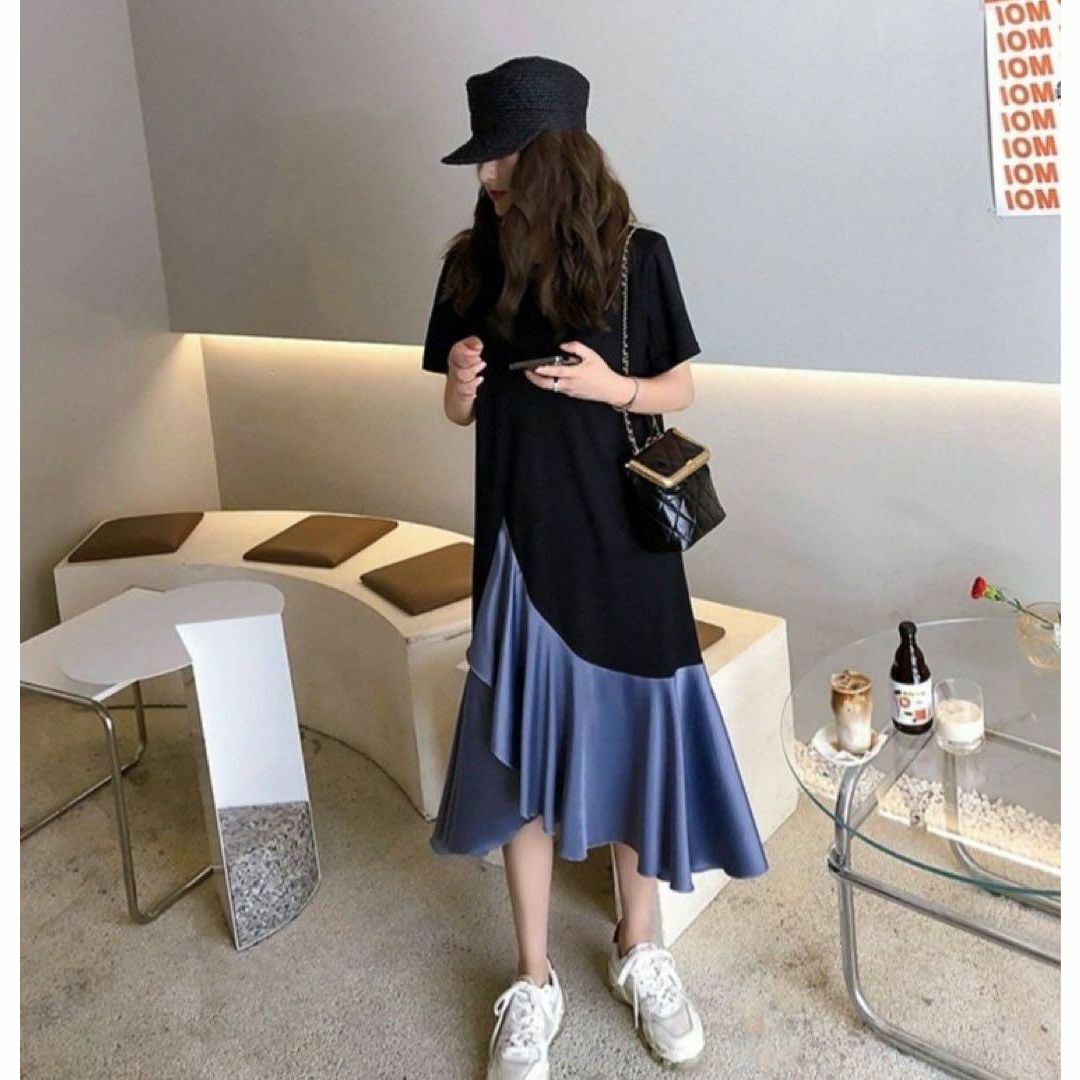 送関込 V 大きいサイズ ワンピース チュニック 6L レディース ロング
