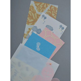 ミナペルホネン(mina perhonen)のポストカード　4枚セット　ミナペルホネン　メッセージシール付き(印刷物)