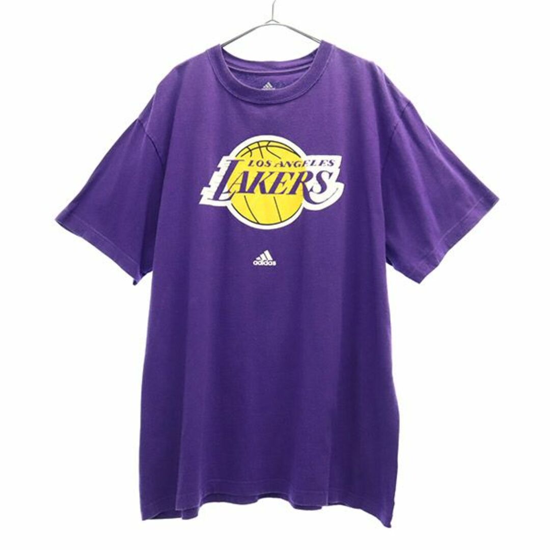 adidas(アディダス)のアディダス NBA ロサンゼルスレイカーズ プリント 半袖 Tシャツ XL パープル adidas バスケットボール メンズ 【中古】  【230629】 メンズのトップス(Tシャツ/カットソー(半袖/袖なし))の商品写真