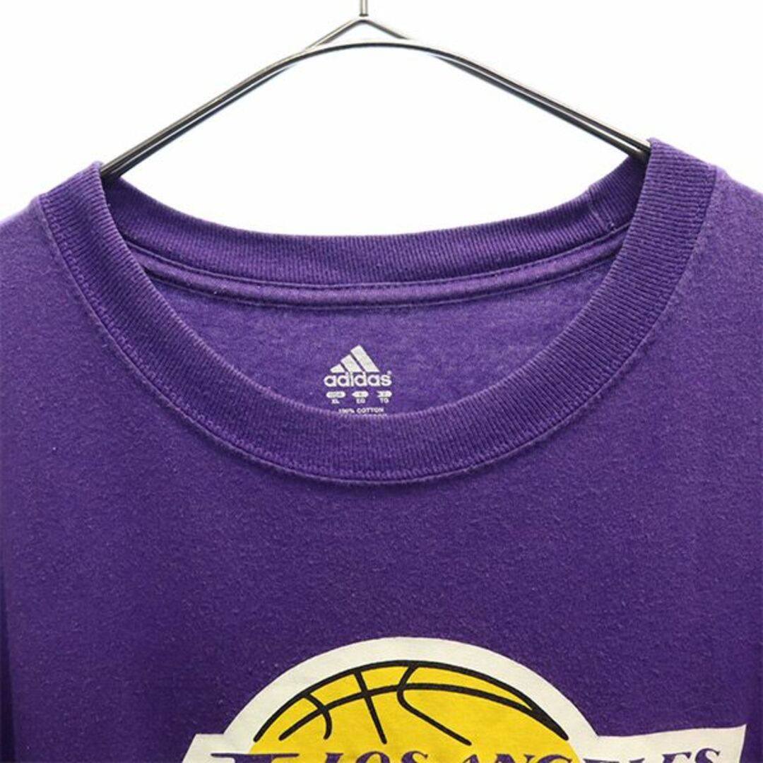 adidas(アディダス)のアディダス NBA ロサンゼルスレイカーズ プリント 半袖 Tシャツ XL パープル adidas バスケットボール メンズ 【中古】  【230629】 メンズのトップス(Tシャツ/カットソー(半袖/袖なし))の商品写真