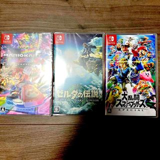 ニンテンドースイッチ(Nintendo Switch)の任天堂Switch ゼルダ　スマブラ　マリオカート　３本セット(家庭用ゲームソフト)