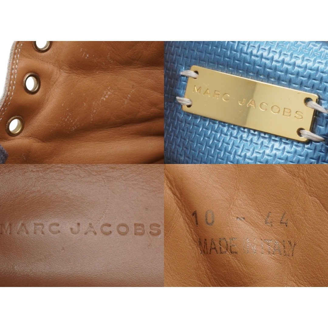 MARC JACOBS マークジェイコブス スニーカー ハイカット ベージュ メタリックブルー サイズ44 良品  49507 8