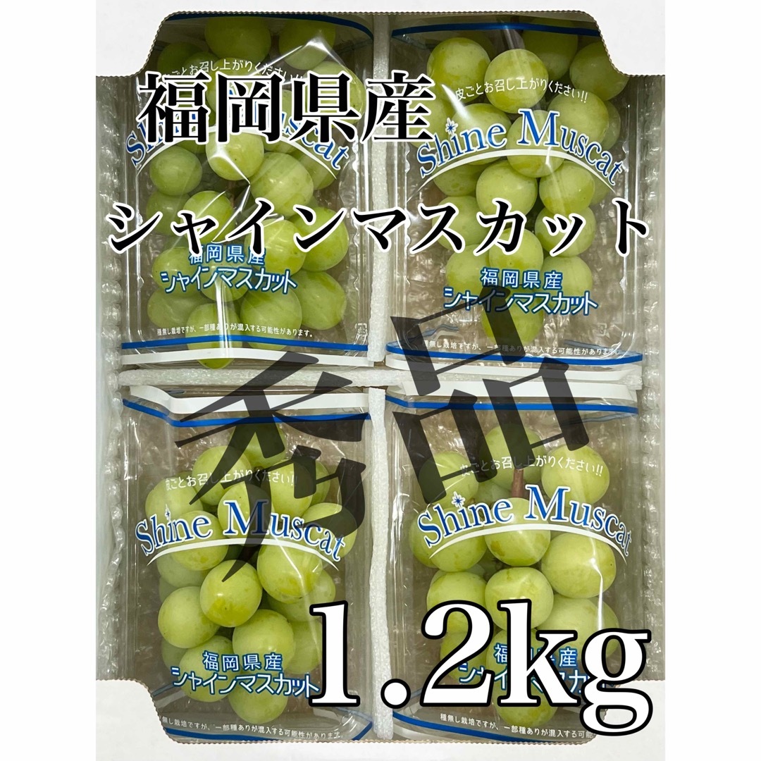 福岡県産【シャインマスカット】秀品4パック約1.2kg！ - フルーツ