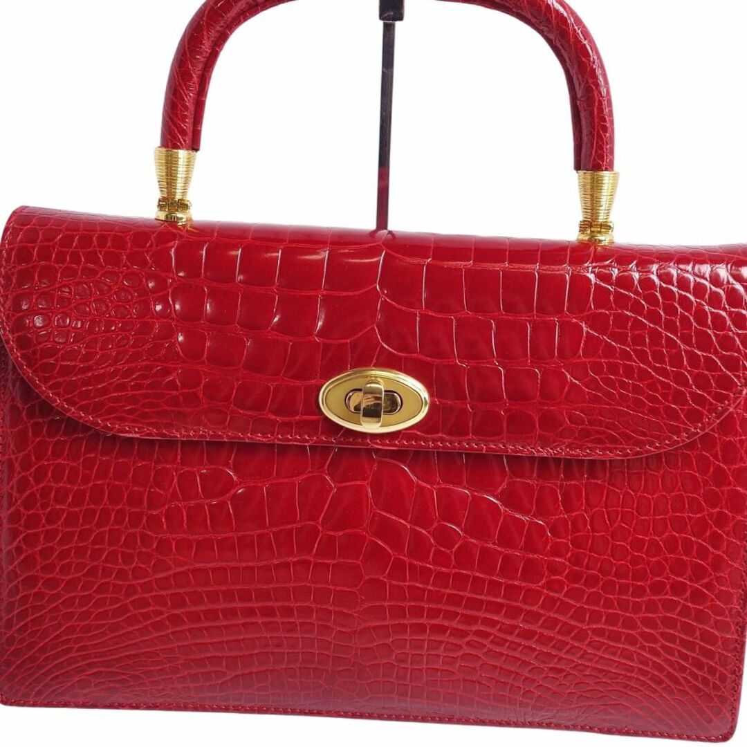 美品 アリゼ alize バッグ ハンドバッグ シャイニークロコ 美品 アリゼ alize バッグ ハンドバッグ シャイニークロコ