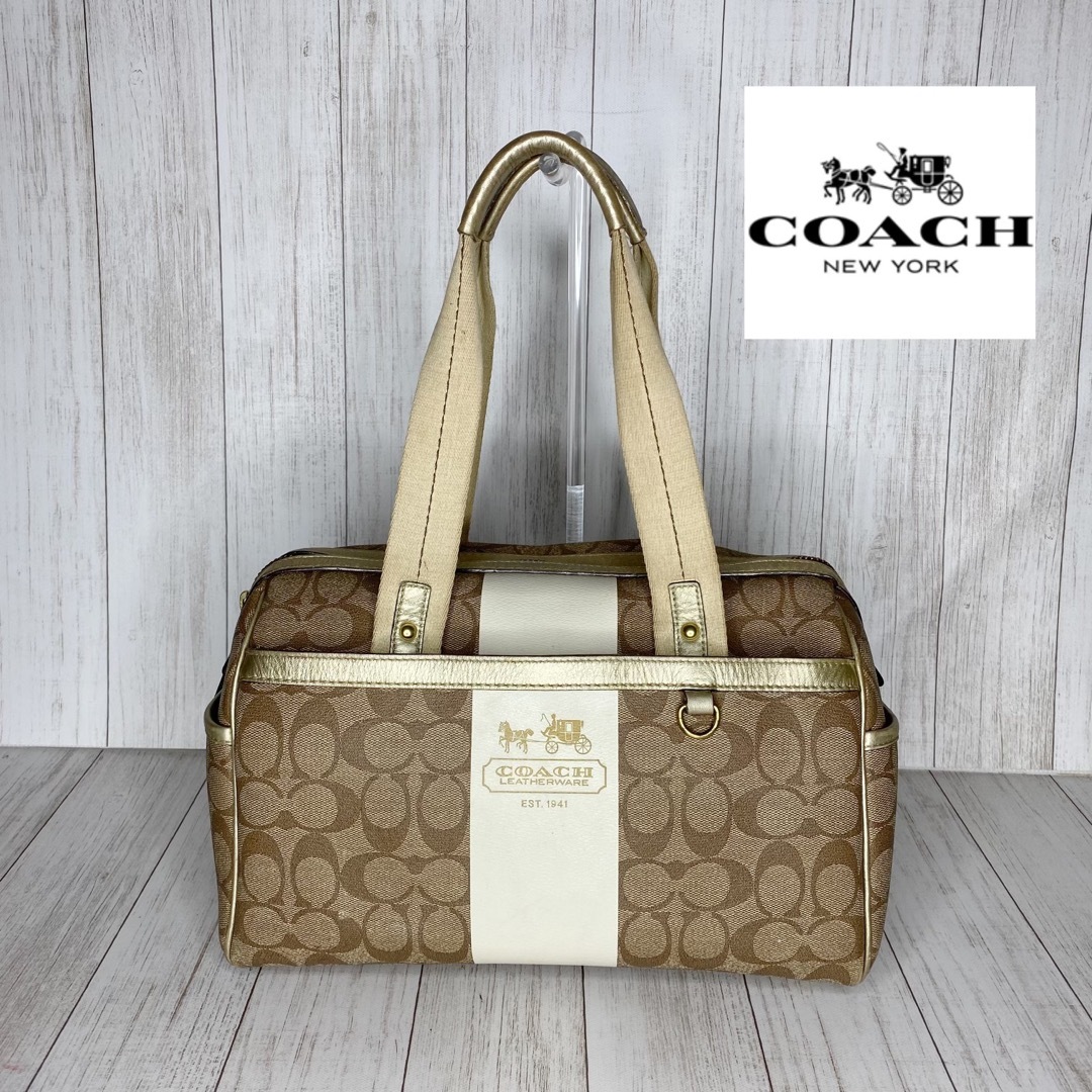 COACH - COACH コーチ シグネチャー ミニボストンバッグの通販 by P