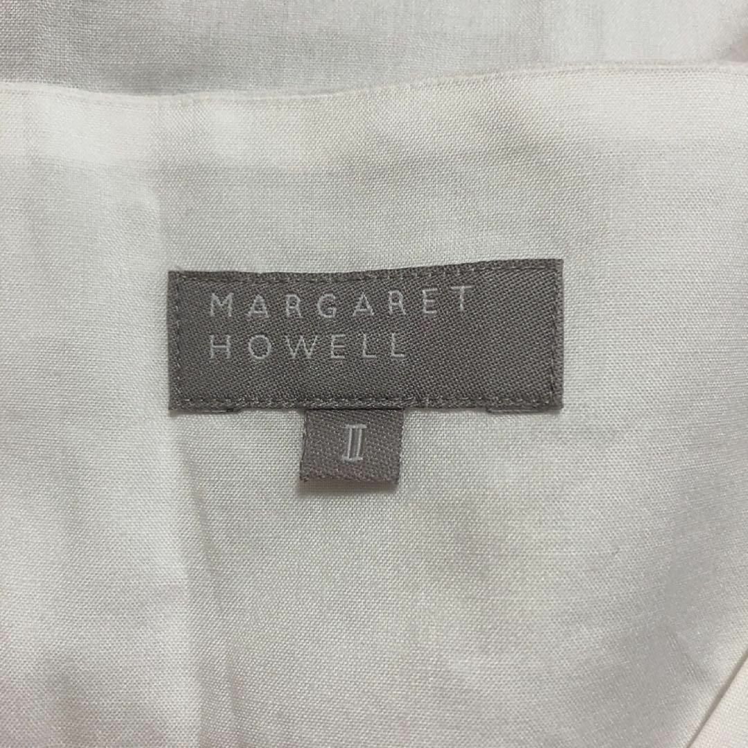 MARGARET HOWELL(マーガレットハウエル)の美品　マーガレットハウエル　ブラウス　トップス　ホワイト　白　キレイめ レディースのトップス(シャツ/ブラウス(半袖/袖なし))の商品写真