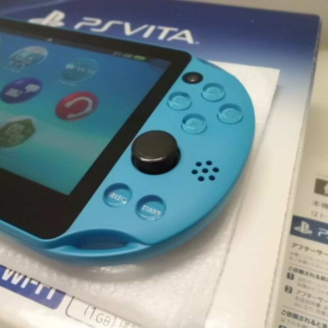 PlayStation Vita(プレイステーションヴィータ)のPSVITA PCH-2000 Aqua Blue エンタメ/ホビーのゲームソフト/ゲーム機本体(携帯用ゲーム機本体)の商品写真