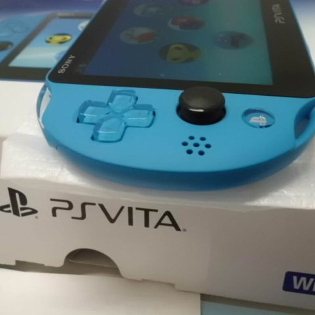 PlayStation Vita(プレイステーションヴィータ)のPSVITA PCH-2000 Aqua Blue エンタメ/ホビーのゲームソフト/ゲーム機本体(携帯用ゲーム機本体)の商品写真