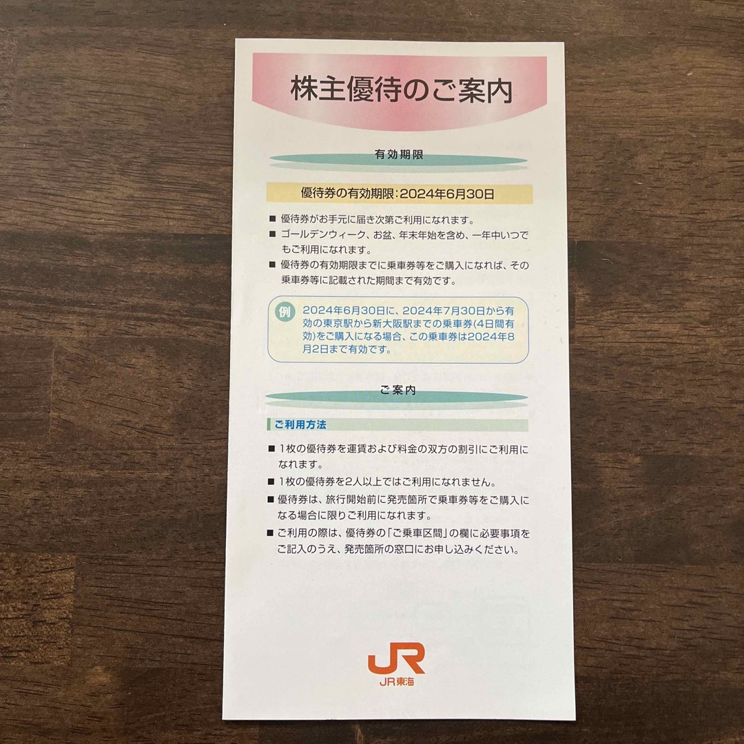 JR  東海旅客鉄道　株主優待割引券　8枚セット 1